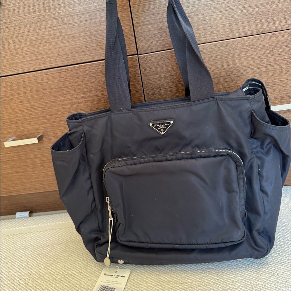 Prada navy Nylon Shoulder Diaper Bag
